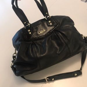 Coach Black Leather Tote Bag
